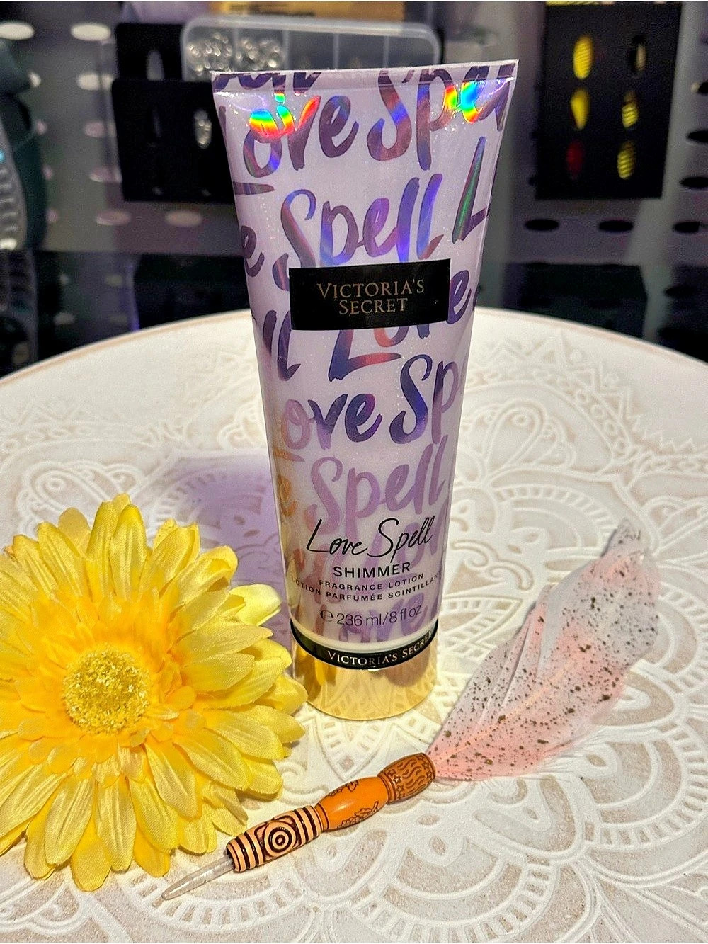 Victoria's Secret Love Spell Shimmer Fragrance Lotion Purple & Pink